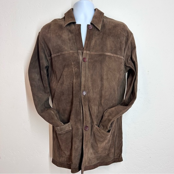 Bardelli Beverly Hills Vtg Men's Brown Suede Leather Reversible Jacket Size M - Picture 4 of 12